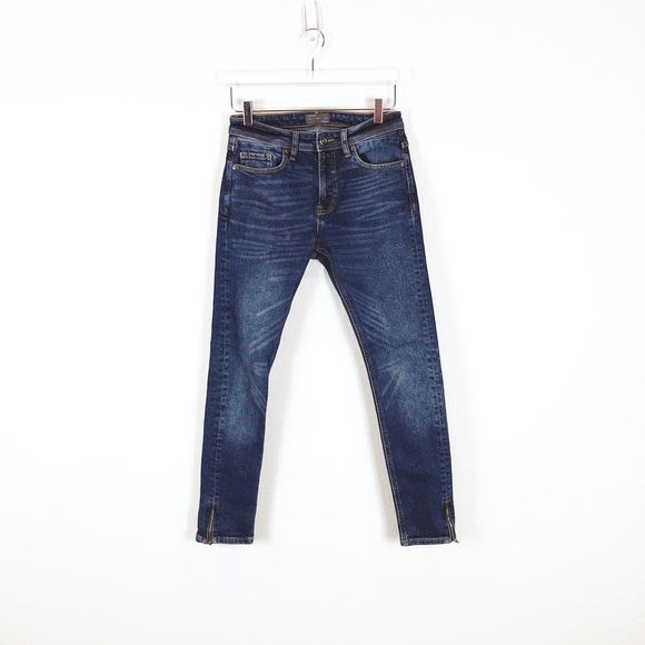 Zara Man Skinny Ankle Zipper Jeans Mens 